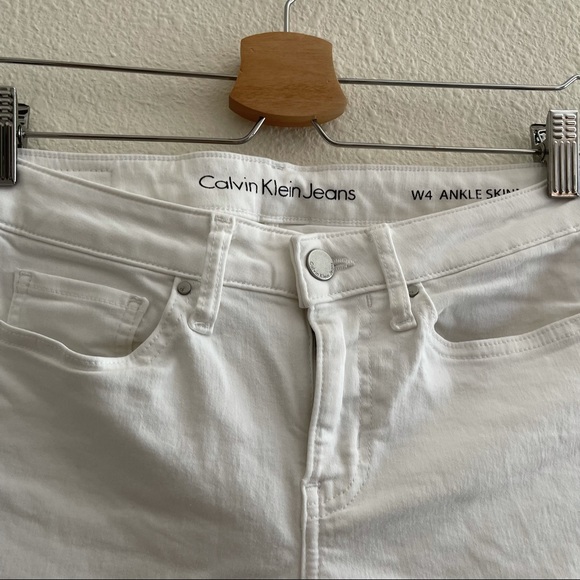 Calvin Klein Jeans White Ankle Skinny Sz 4 - Picture 2 of 5
